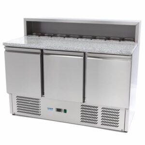 Pizzatisch 3 Türen 137cm (Granitplatte)