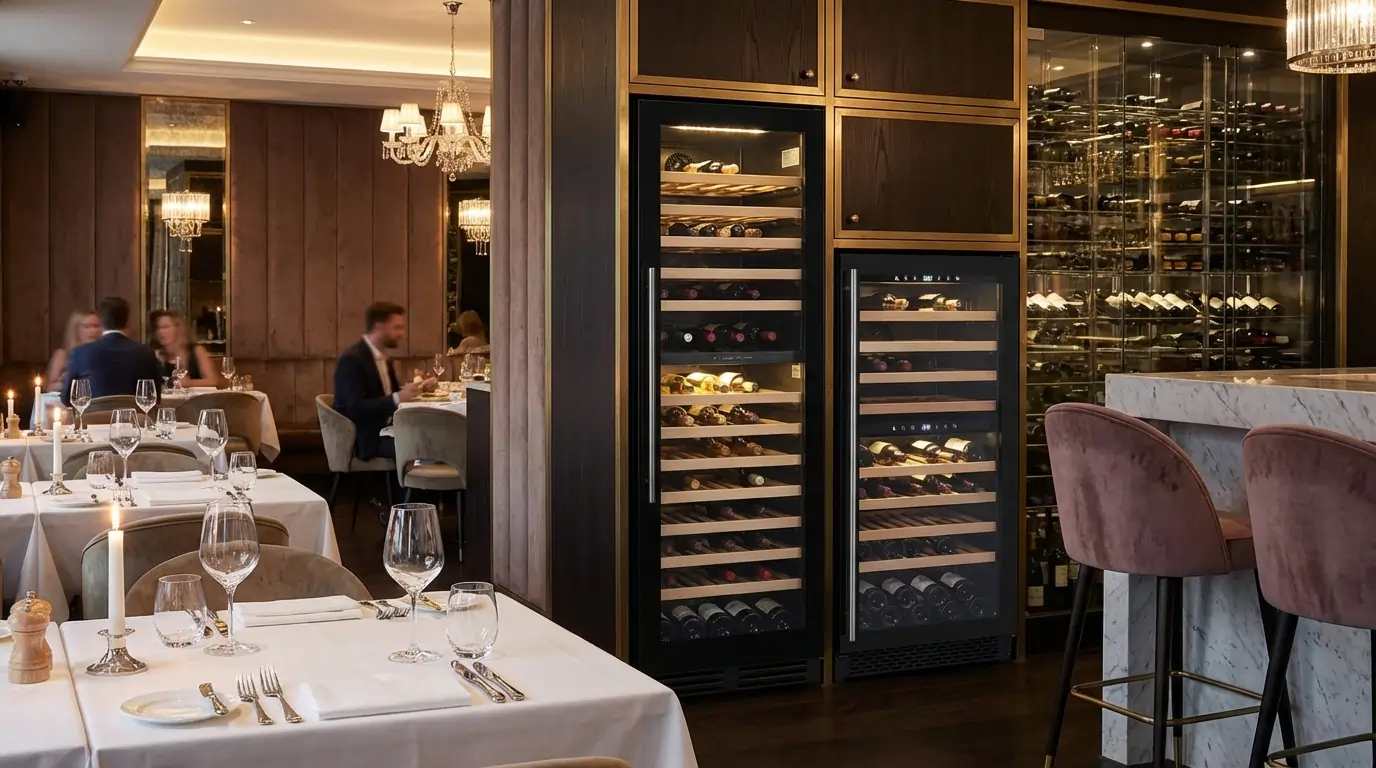 Professioneller Dual-Zonen-Weinkühlschrank für den Weinservice in Restaurants